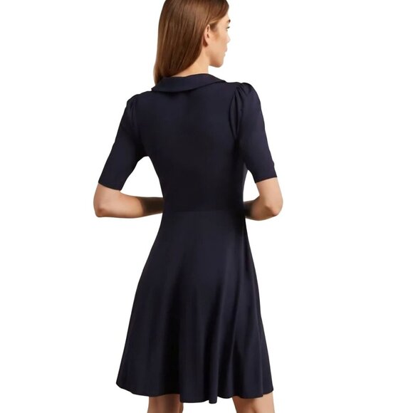 Boden NWT Fixed Wrap Jersey Dress Navy Pockets Size 10R - Picture 4 of 13